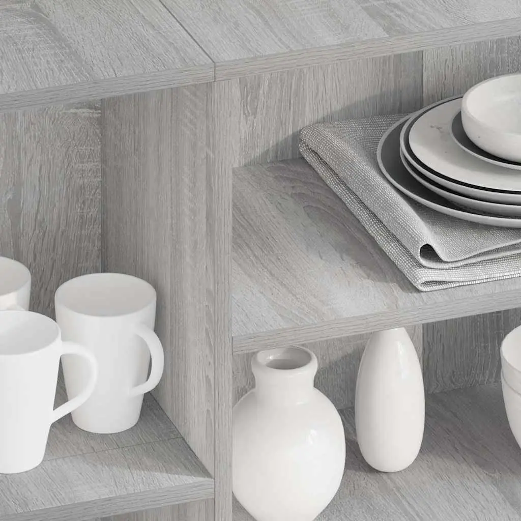 Sideboard Grey Sonoma Storage Cabinet with Shelves Engineered Wood 120W x 30D x 75H cm