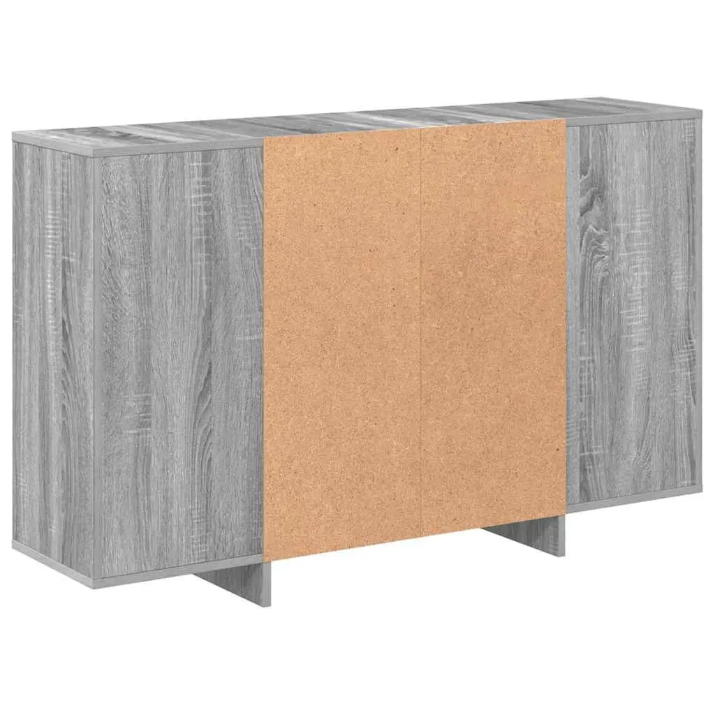 Sideboard Grey Sonoma Storage Cabinet with Shelves Engineered Wood 120W x 30D x 75H cm