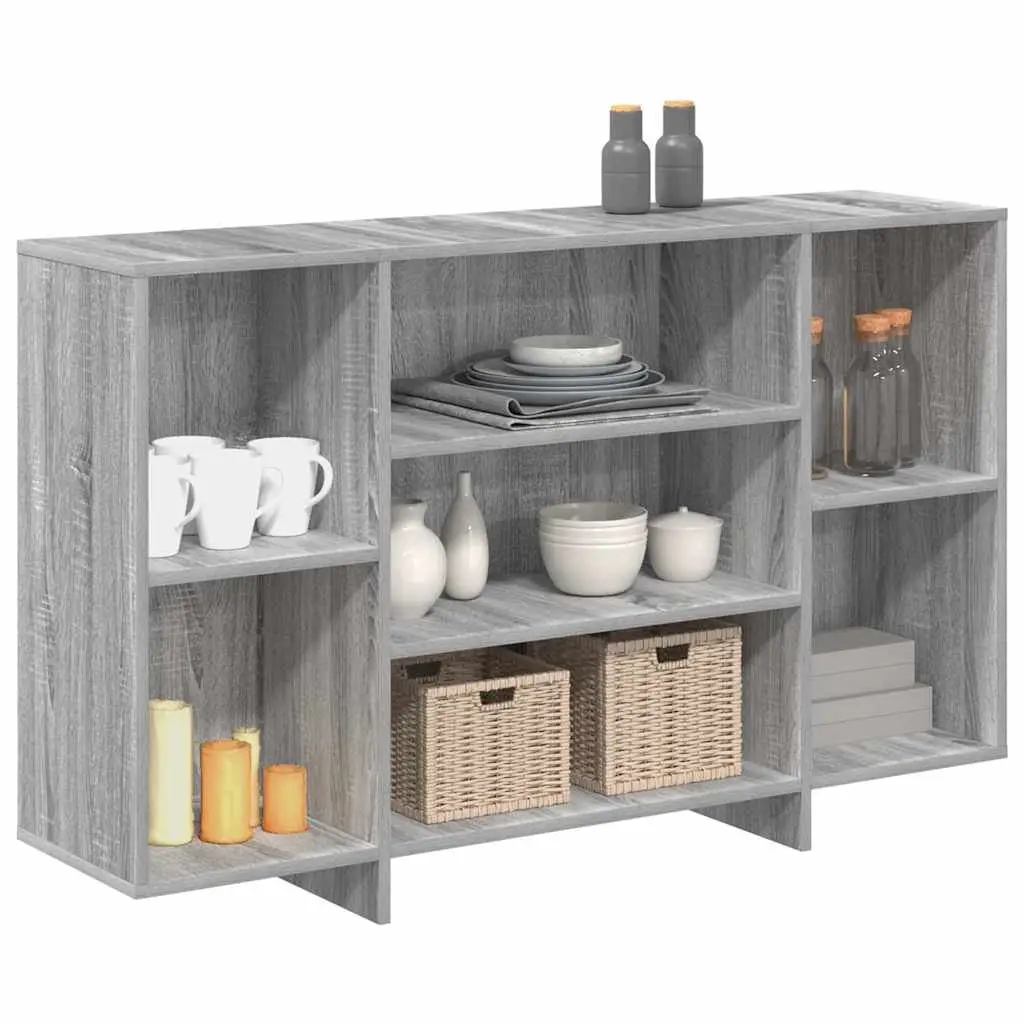 Sideboard Grey Sonoma Storage Cabinet with Shelves Engineered Wood 120W x 30D x 75H cm