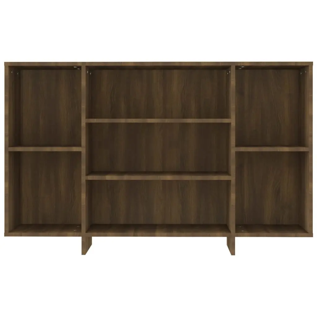 Sideboard Brown Oak 120x30x75 cm Engineered Wood Modern Storage Cabinet with 4 Shelves