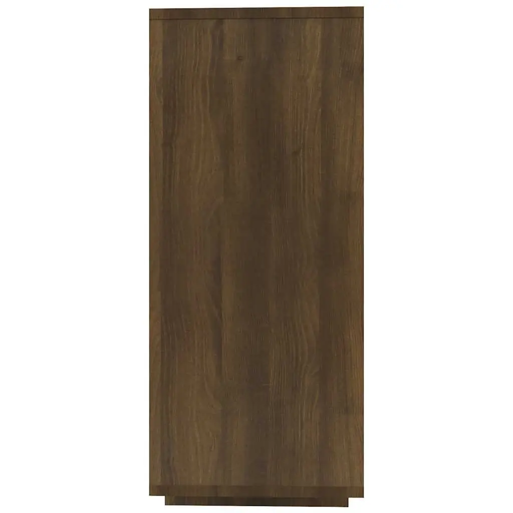 Sideboard Brown Oak 120x30x75 cm Engineered Wood Modern Storage Cabinet with 4 Shelves
