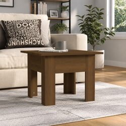 Brown Engineered Wood Coffee Table 55x55x42cm for Living Rooms
