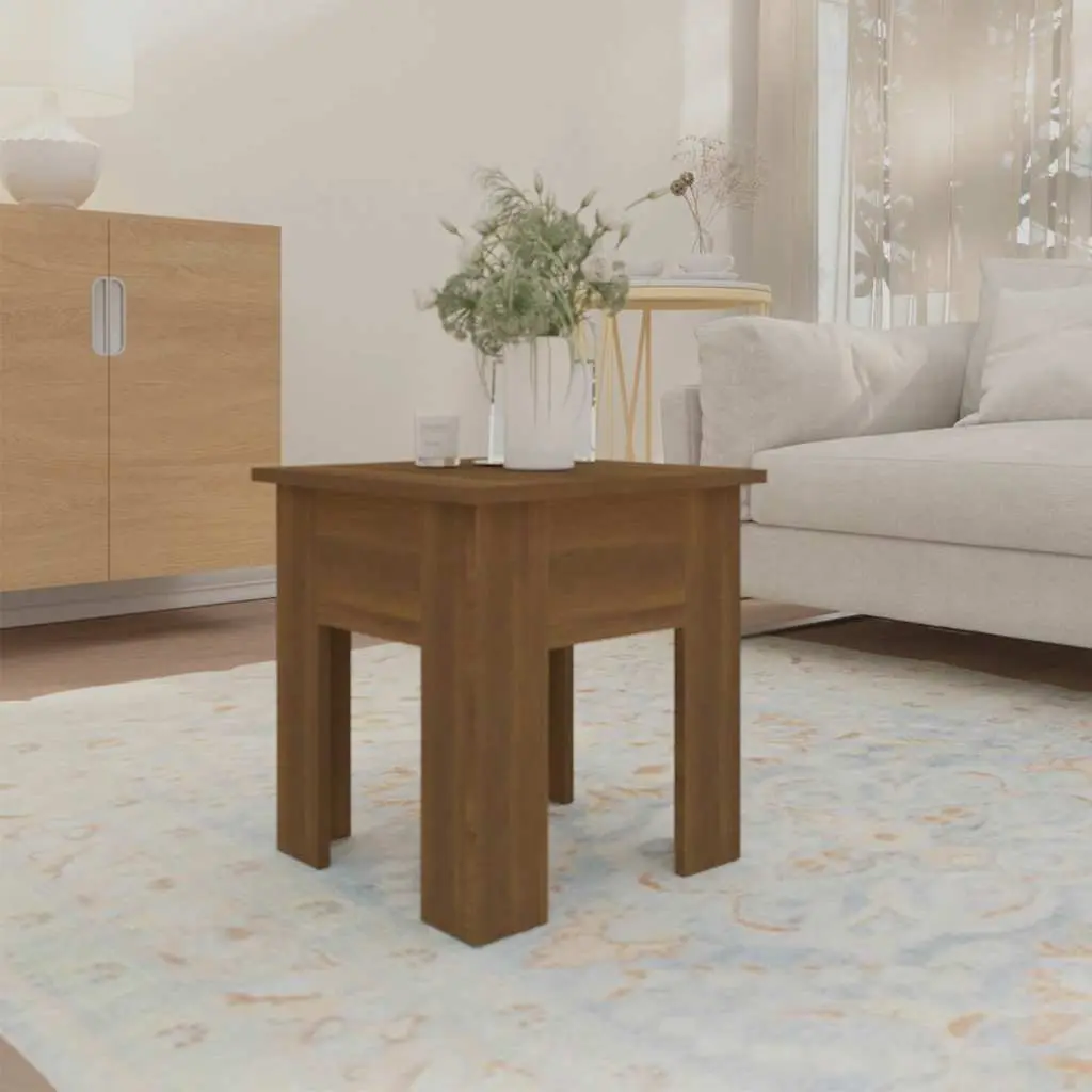 Coffee Table Brown Oak Modern Design Living Room Accent Furniture 40x40x42cm