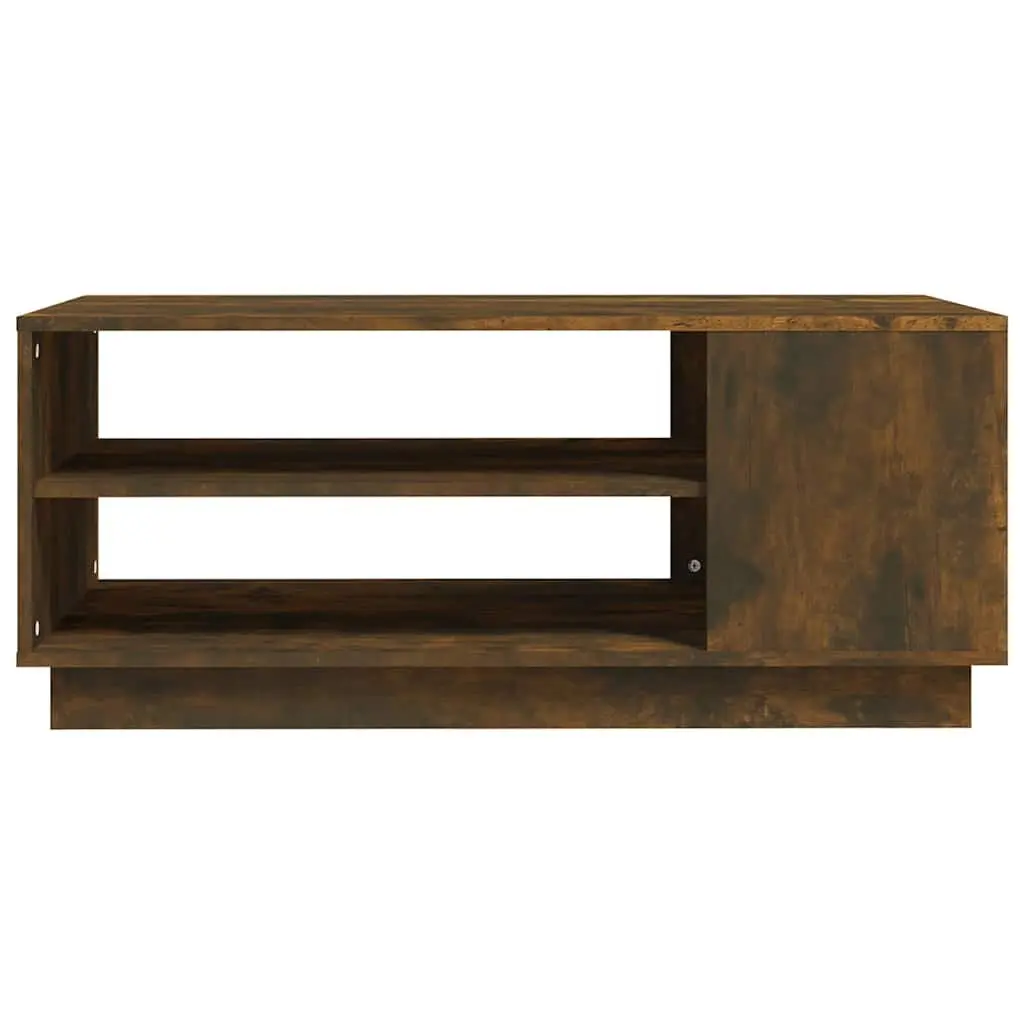Brown Modern Coffee Table with Storage Shelves