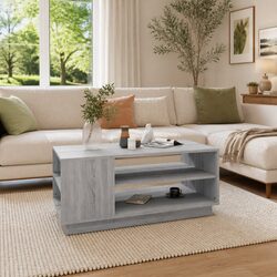 Grey Sonoma Coffee Table with Storage Shelves