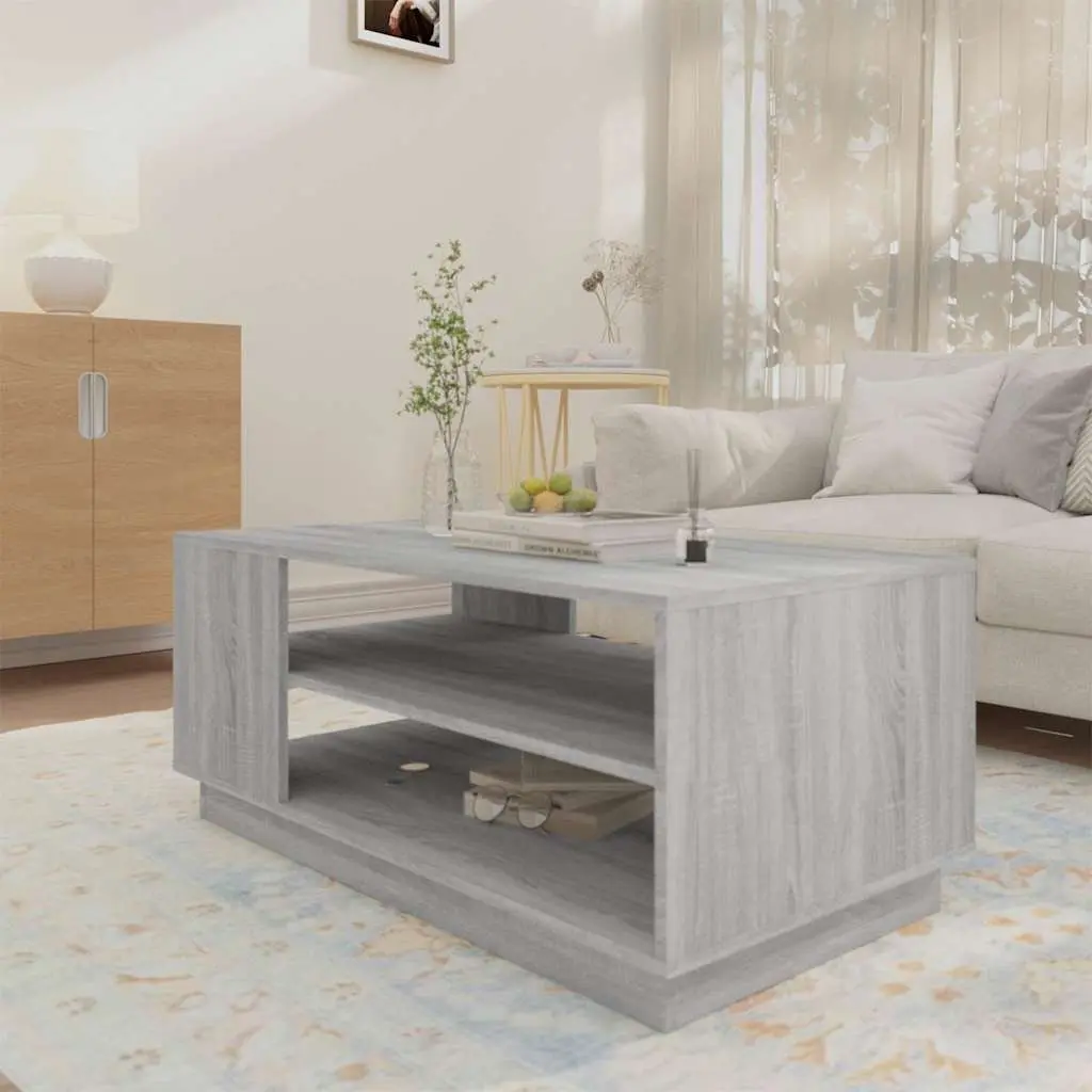 Grey Sonoma Coffee Table with Storage Shelves
