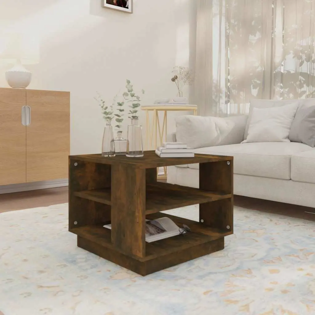 Coffee Table Brown Modern 55W x 55D x 43H cm Engineered Wood
