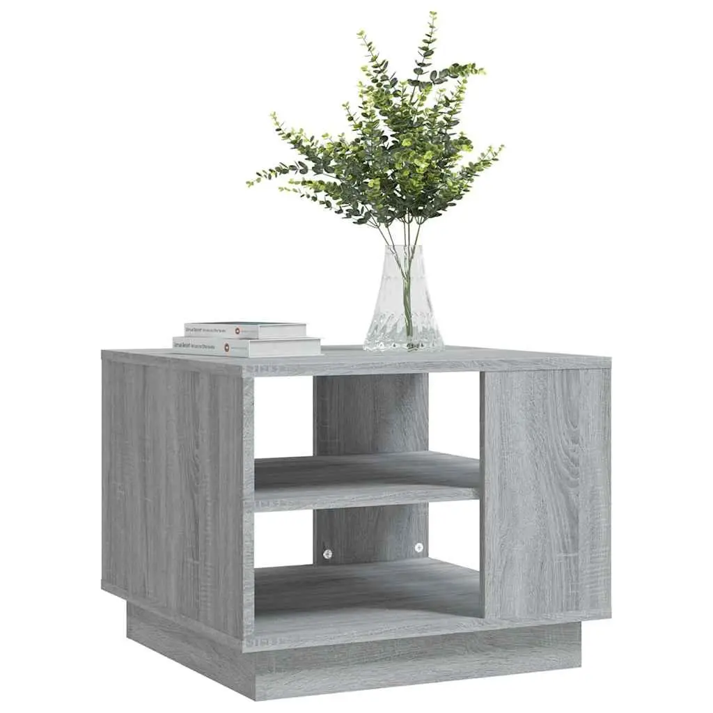 Coffee Table Grey Square Modern Engineered Wood 55W x 55D x 43H cm