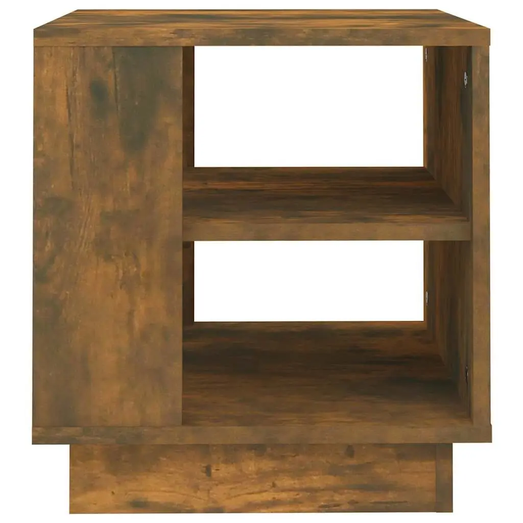 Coffee Table Modern Brown Engineered Wood 40 x 40 x 43 cm with 2 Shelves