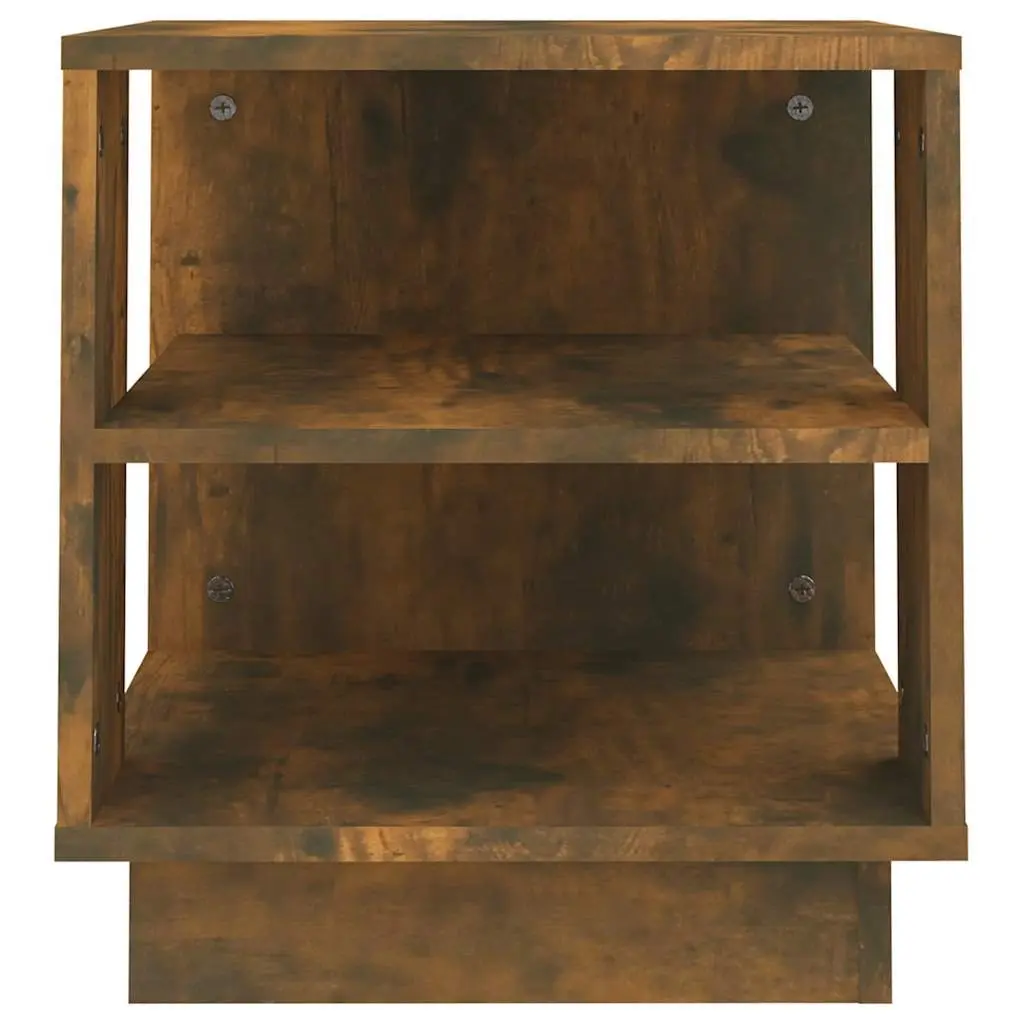 Coffee Table Modern Brown Engineered Wood 40 x 40 x 43 cm with 2 Shelves