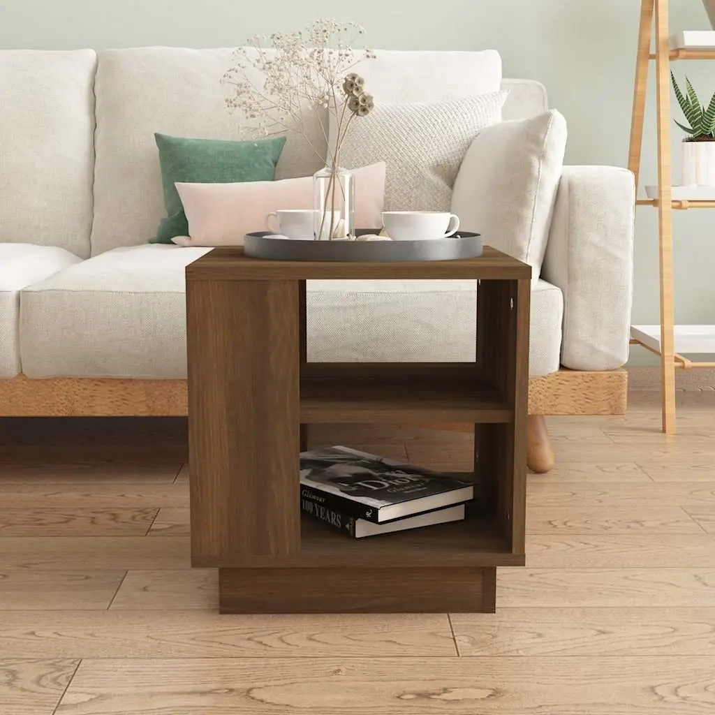 Coffee Table Modern Brown Engineered Wood 40 x 40 x 43 cm