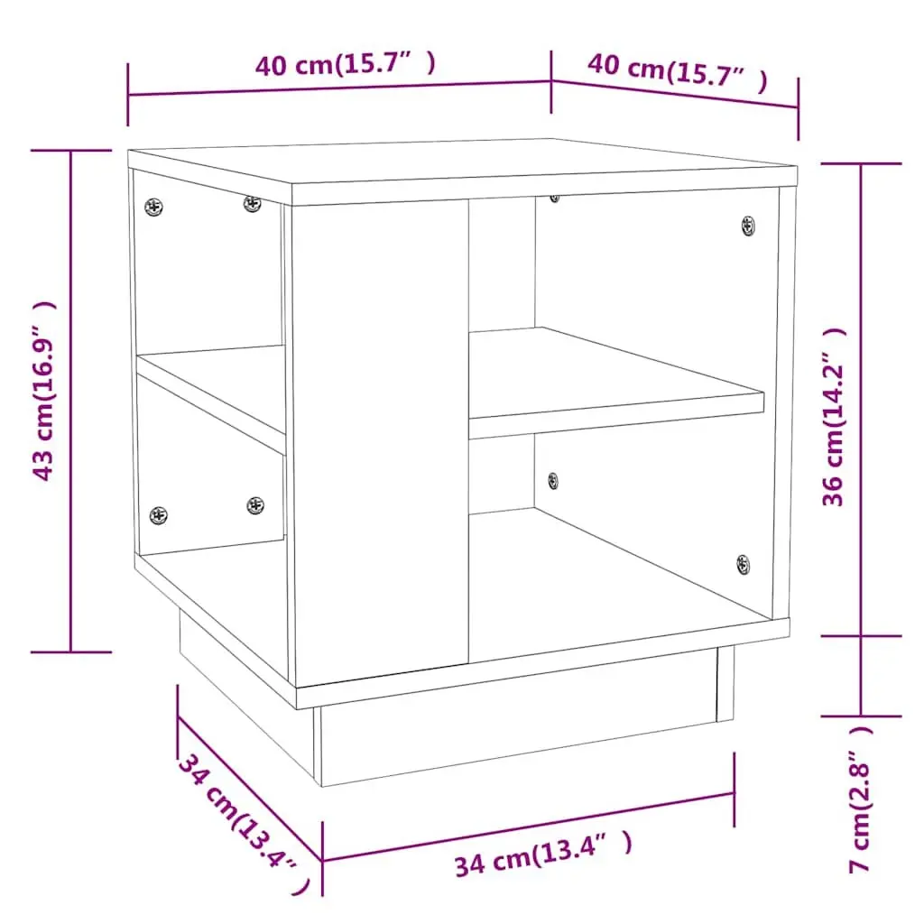 Coffee Table Modern Brown Engineered Wood 40 x 40 x 43 cm