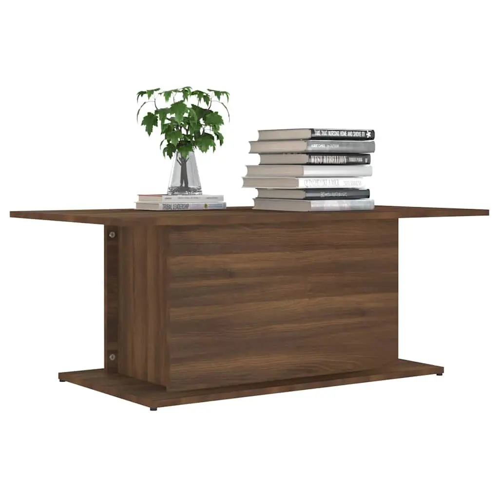 Coffee Table Brown Oak Engineered Wood 102 x 55.5 x 40 cm