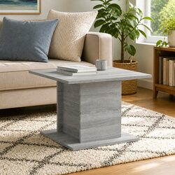 Grey Engineered Wood Coffee Table for Living Rooms