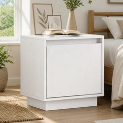 Charming White Pine Bedside Cabinet for Cozy Bedrooms