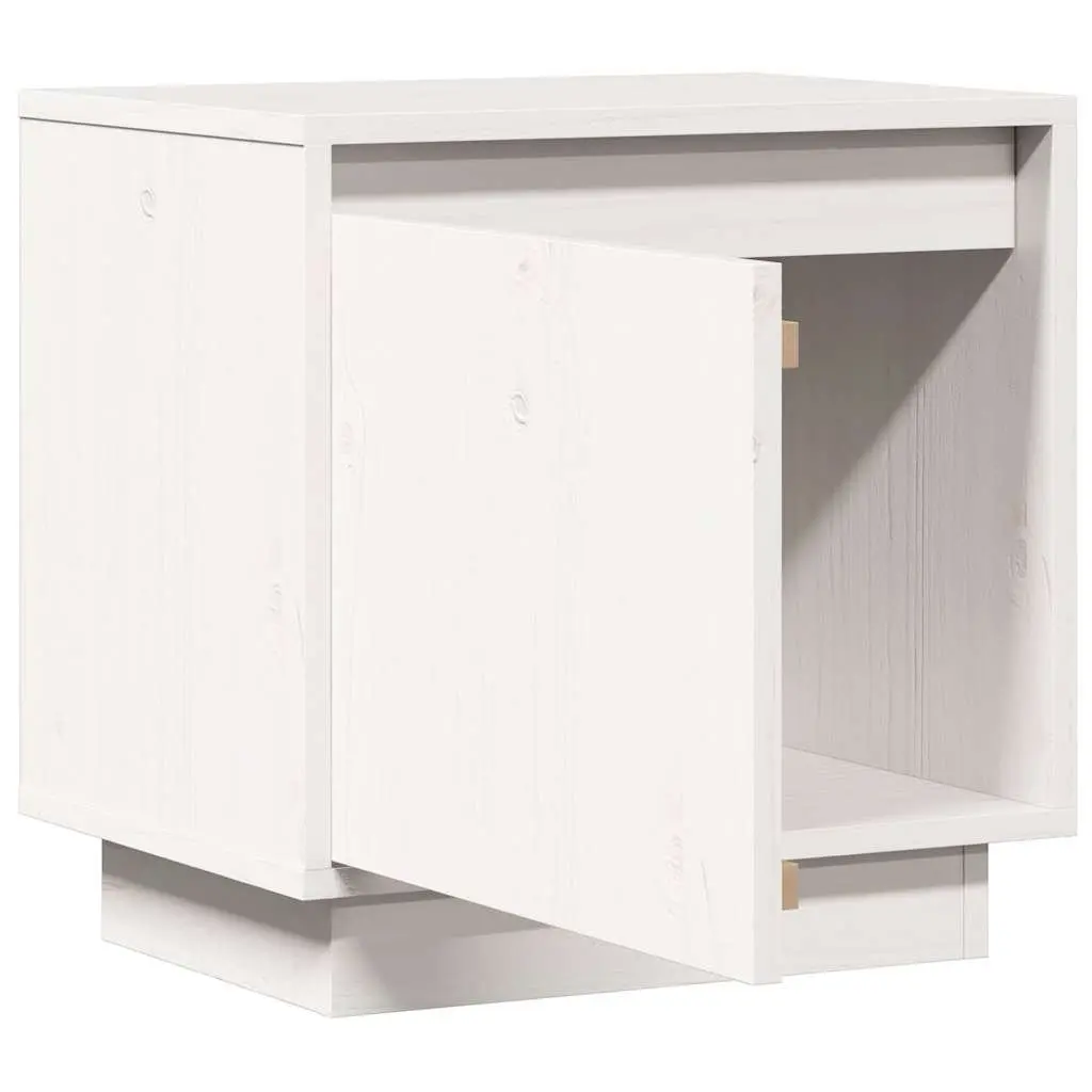 Bedside Cabinet White Solid Wood Pine Nightstand 40cm W 30cm D 40cm H