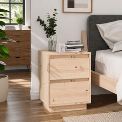 Charming Wooden Bedside Cabinet 40x35x50cm for Storage