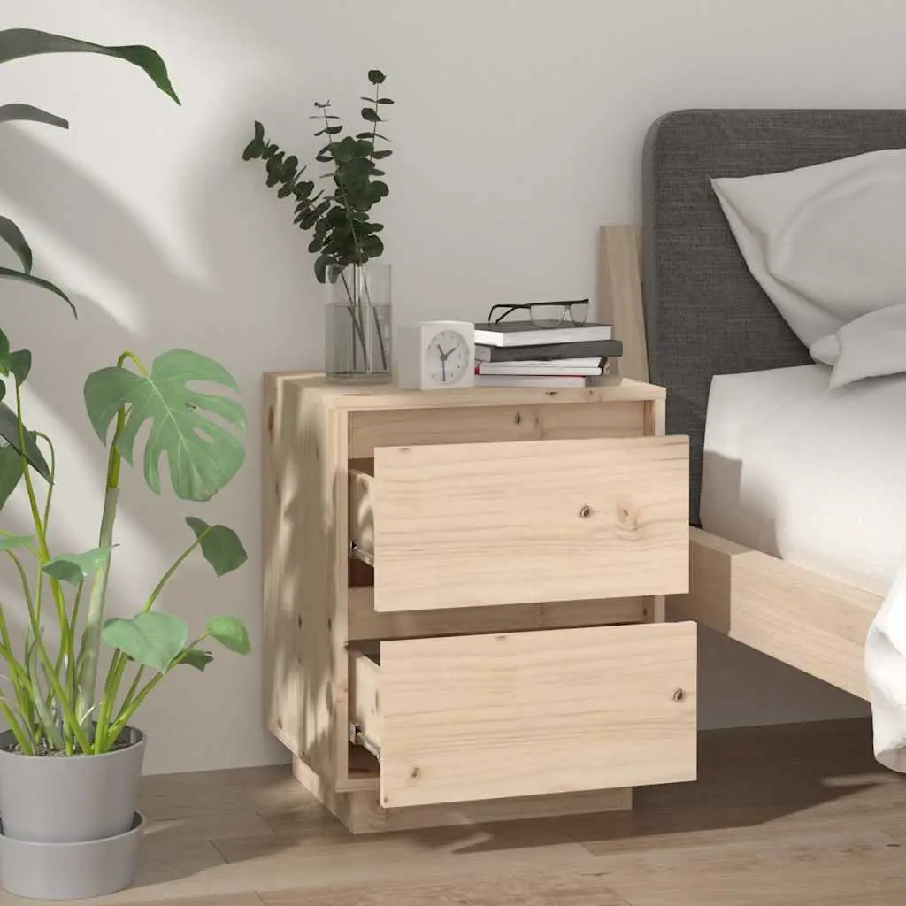 Wooden Bedside Cabinet 40x35x50cm Side Table Storage Organiser Brown
