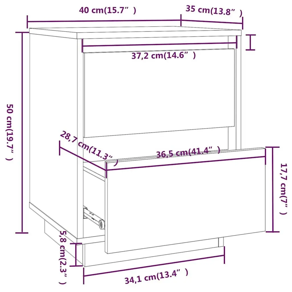 Bedside Cabinets 2 Pieces White Storage Tables Wooden Side Nightstand Furniture
