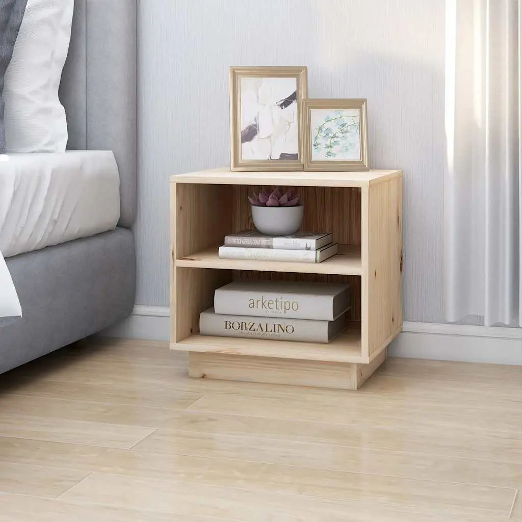 Bedside Cabinets Brown Wooden 40x34x40 cm 2 Piece Storage Tables