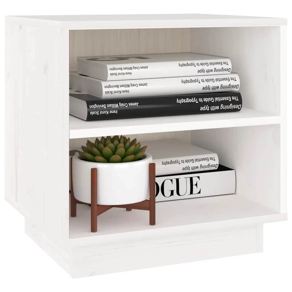 Bedside Tables White 40x34x40 cm Wooden 2 Piece Storage Cabinets