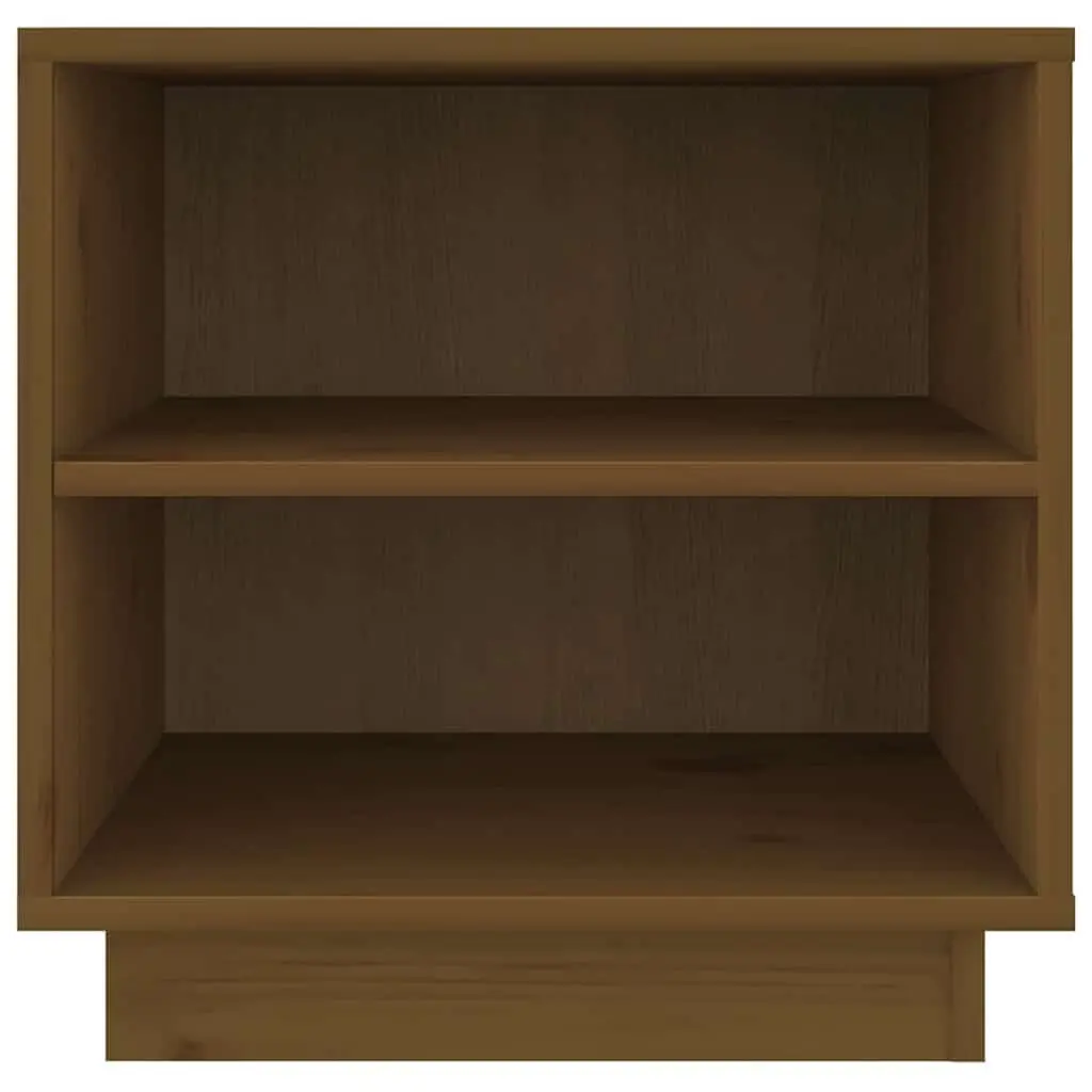 Bedside Table Brown Wooden Storage Organizer Compact Pinewood 40 x 34 x 40 cm