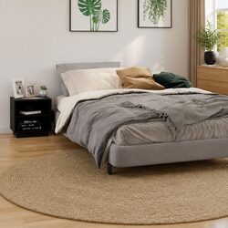 Solid Wood Bedside Cabinets Set in Black