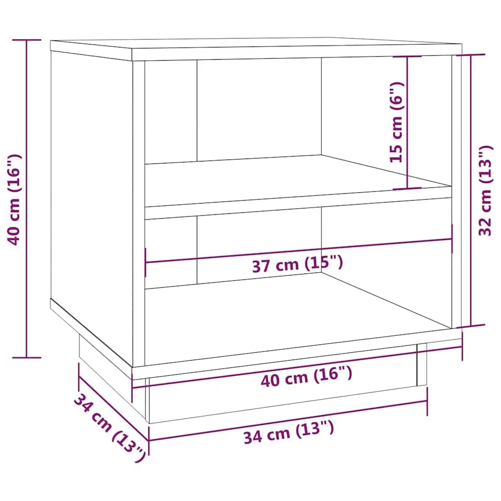 Bedside Cabinets Black 40x34x40 cm Solid Wood Storage Side Tables 2 Piece