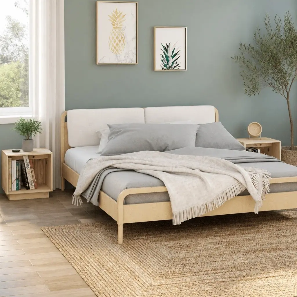 Bedside Cabinets Brown Modern 40 x 30 x 40 cm Solid Pinewood 2 Piece Storage Side Tables