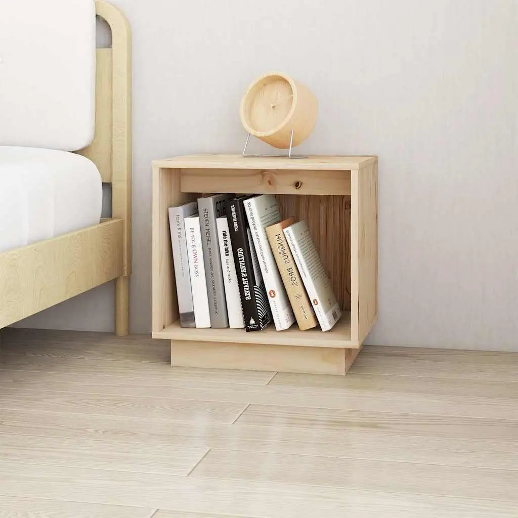 Bedside Cabinets Brown Modern 40 x 30 x 40 cm Solid Pinewood 2 Piece Storage Side Tables