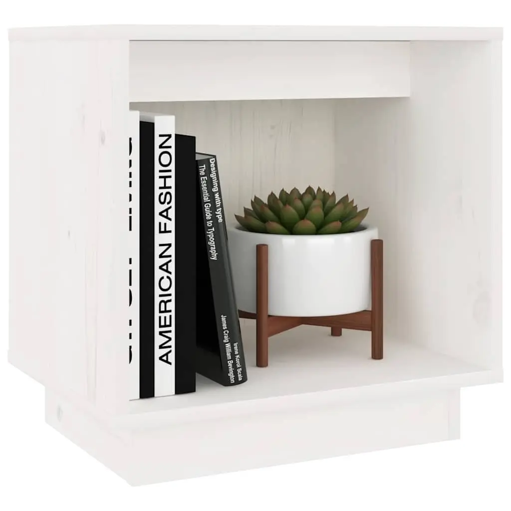 Bedside Cabinets White 40x30x40 cm Solid Pinewood Storage Side Tables Nightstand 2 Piece