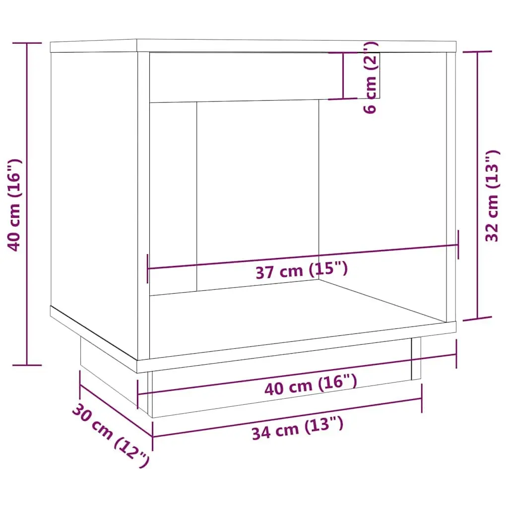 Bedside Cabinets White 40x30x40 cm Solid Pinewood Storage Side Tables Nightstand 2 Piece