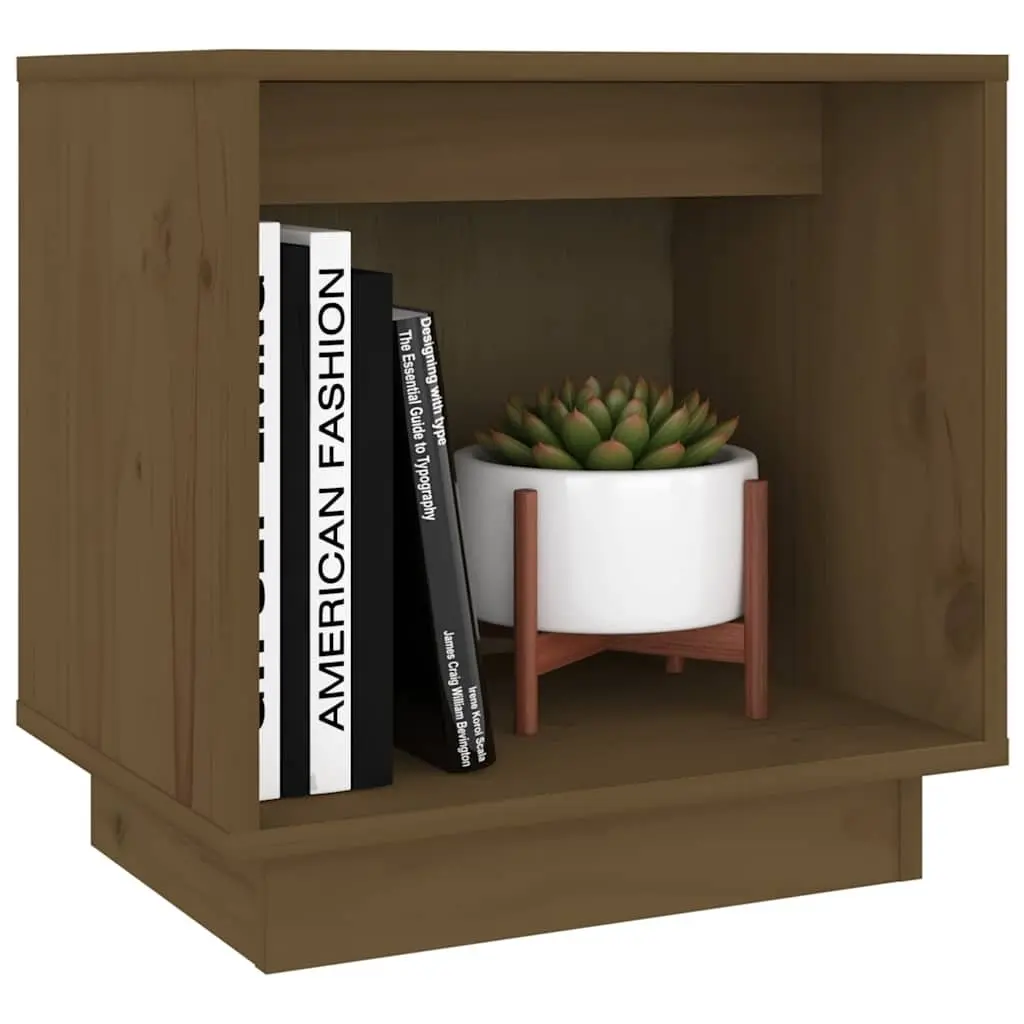 Bedside Table Brown Wooden Nightstand 40x30x40cm Solid Wood
