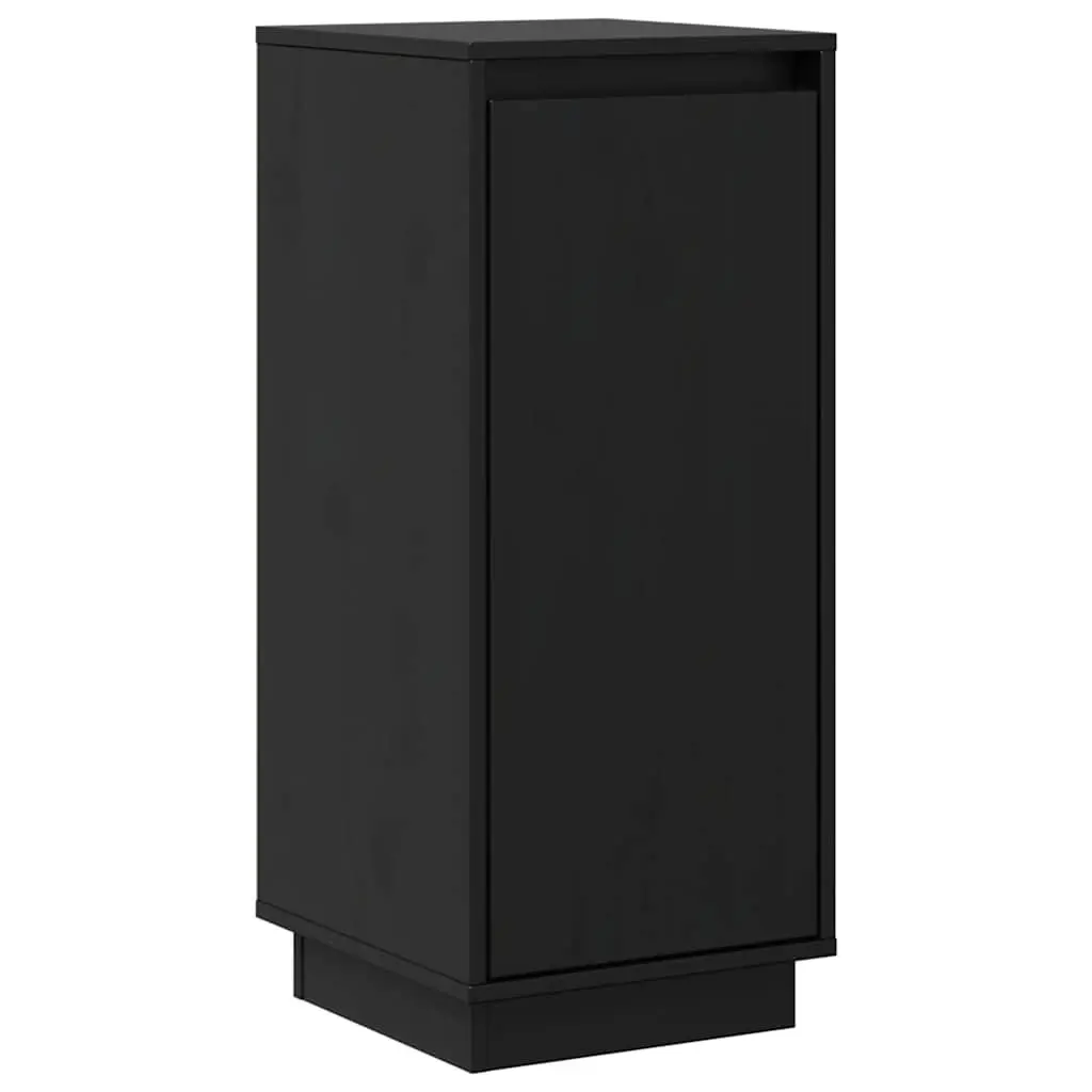 Black Solid Wood Sideboard Cabinet 31.5x34x75cm