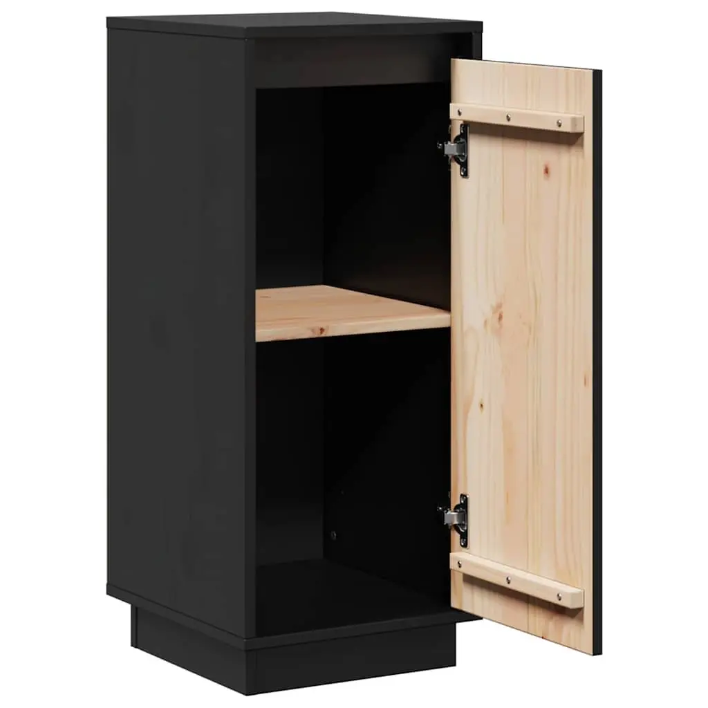 Black Solid Wood Sideboard Cabinet 31.5x34x75cm