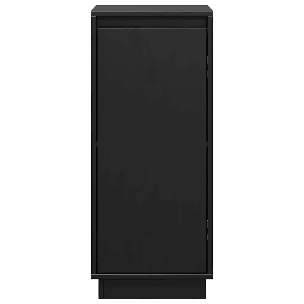 Black Solid Wood Sideboard Cabinet 31.5x34x75cm