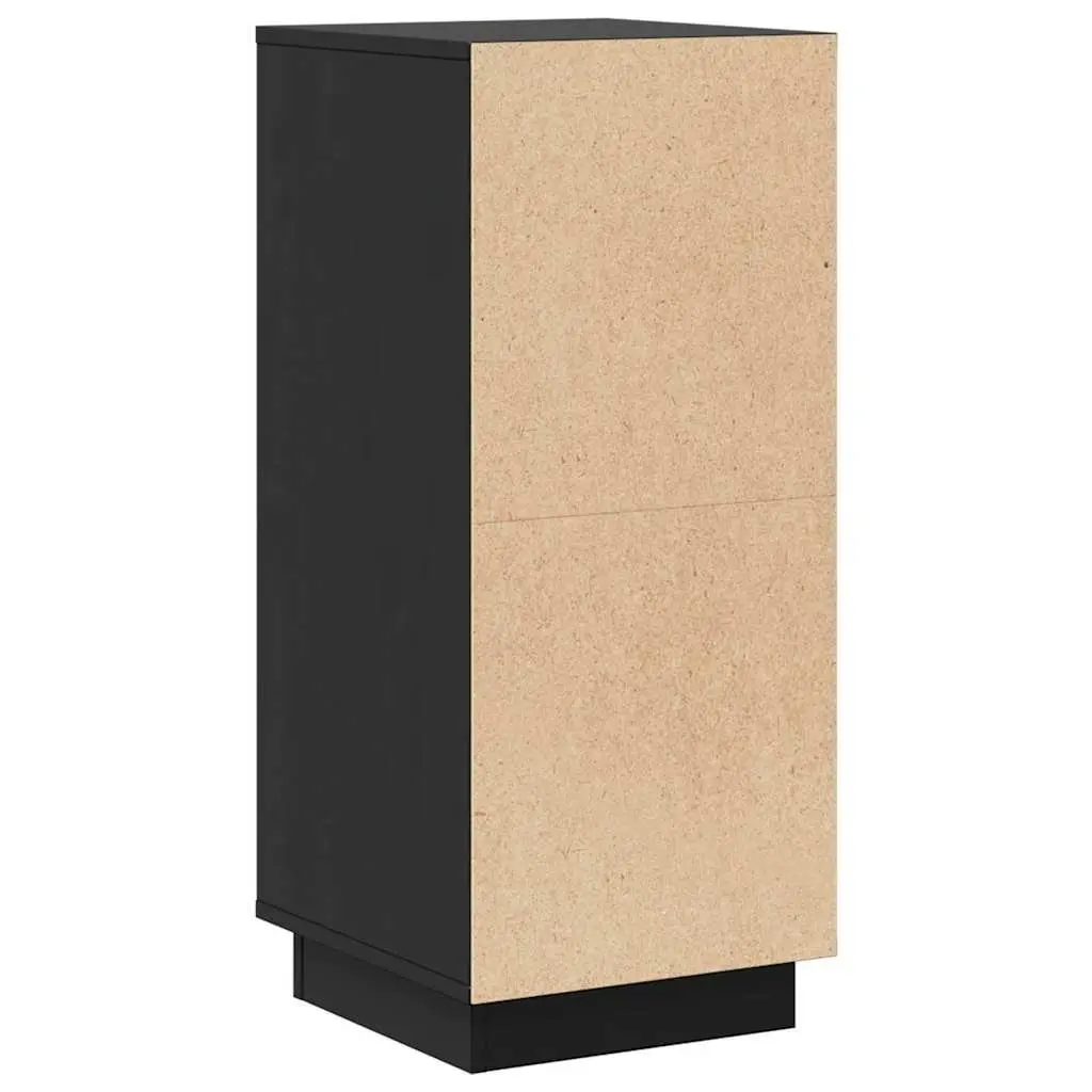 Black Solid Wood Sideboard Cabinet 31.5x34x75cm