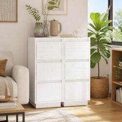 White Solid Wood Sideboards for Living and Dining Spaces