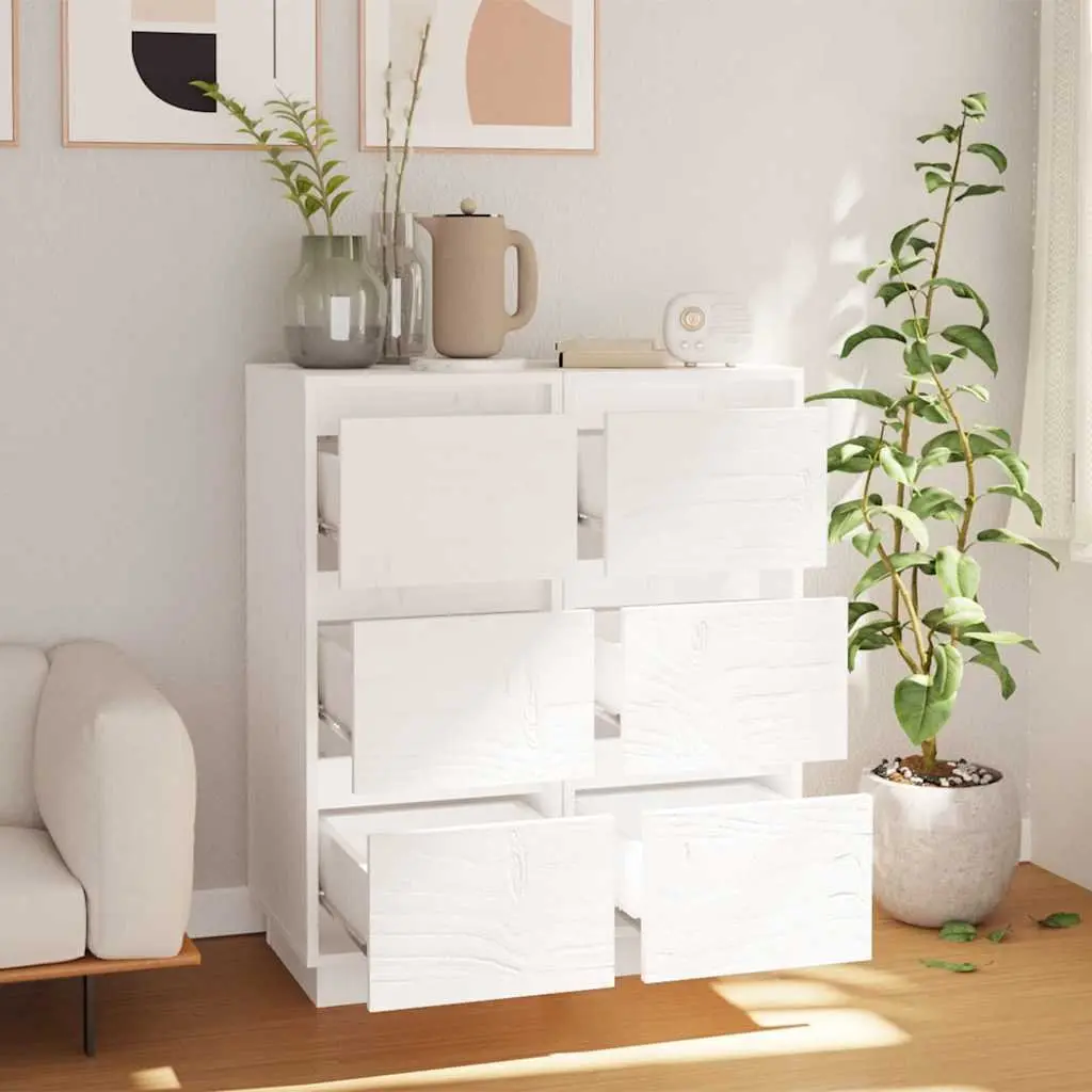 White Solid Wood Sideboards for Living and Dining Spaces