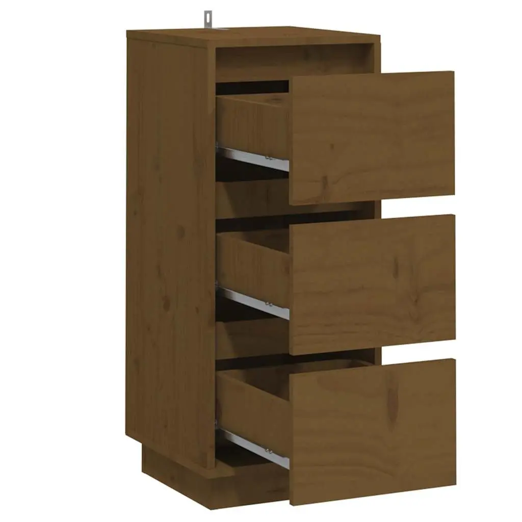 Honey Brown Solid Wood Sideboard for Living Spaces