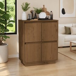 Charming Solid Wood Pine Sideboard with 4 Doors