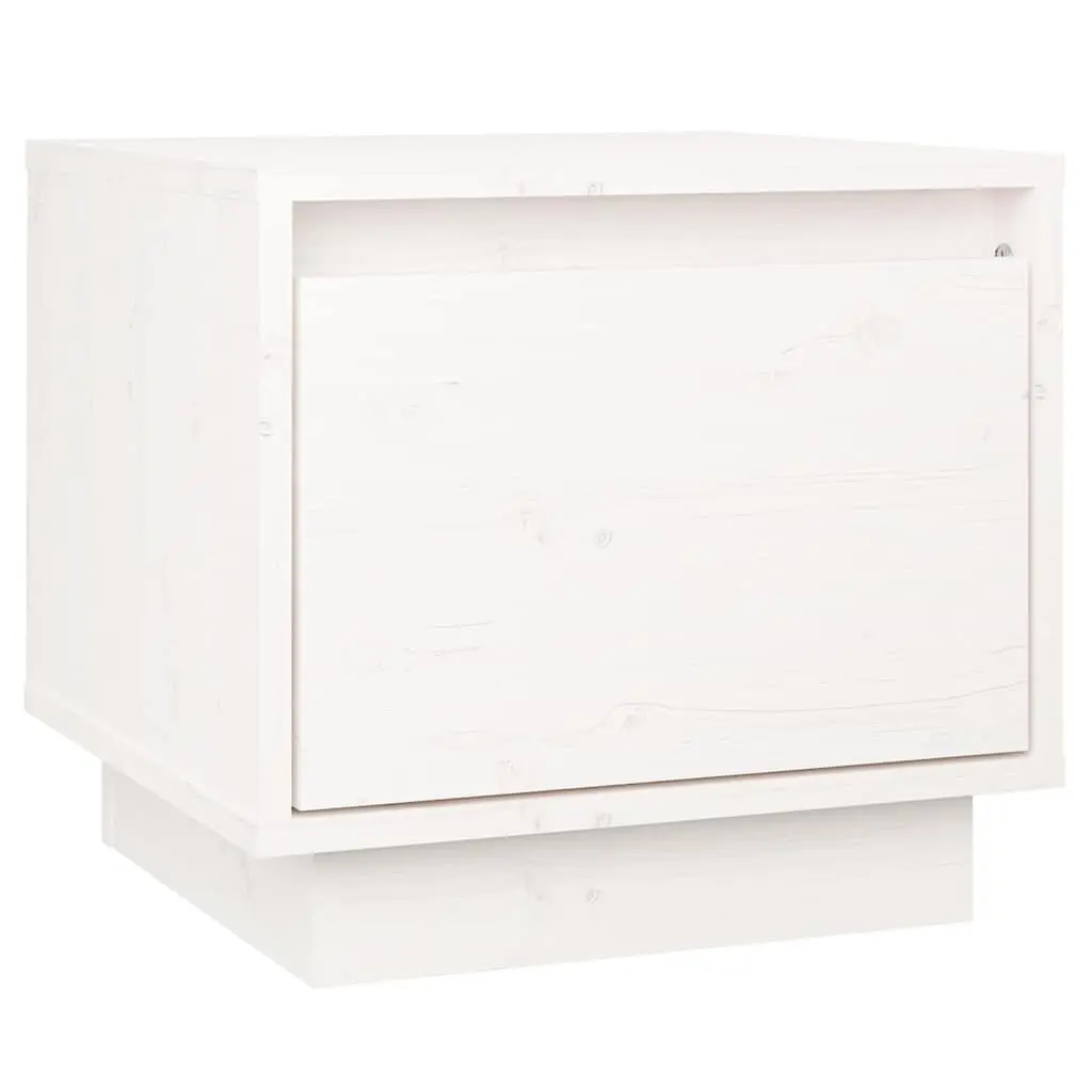 Bedside Cabinets White 35x34x32 cm Solid Pinewood 2 Piece Storage Nightstand