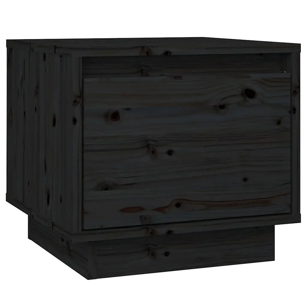 Bedside Cabinets Black 35x34x32 cm Solid Pinewood Storage Side Tables Nightstand
