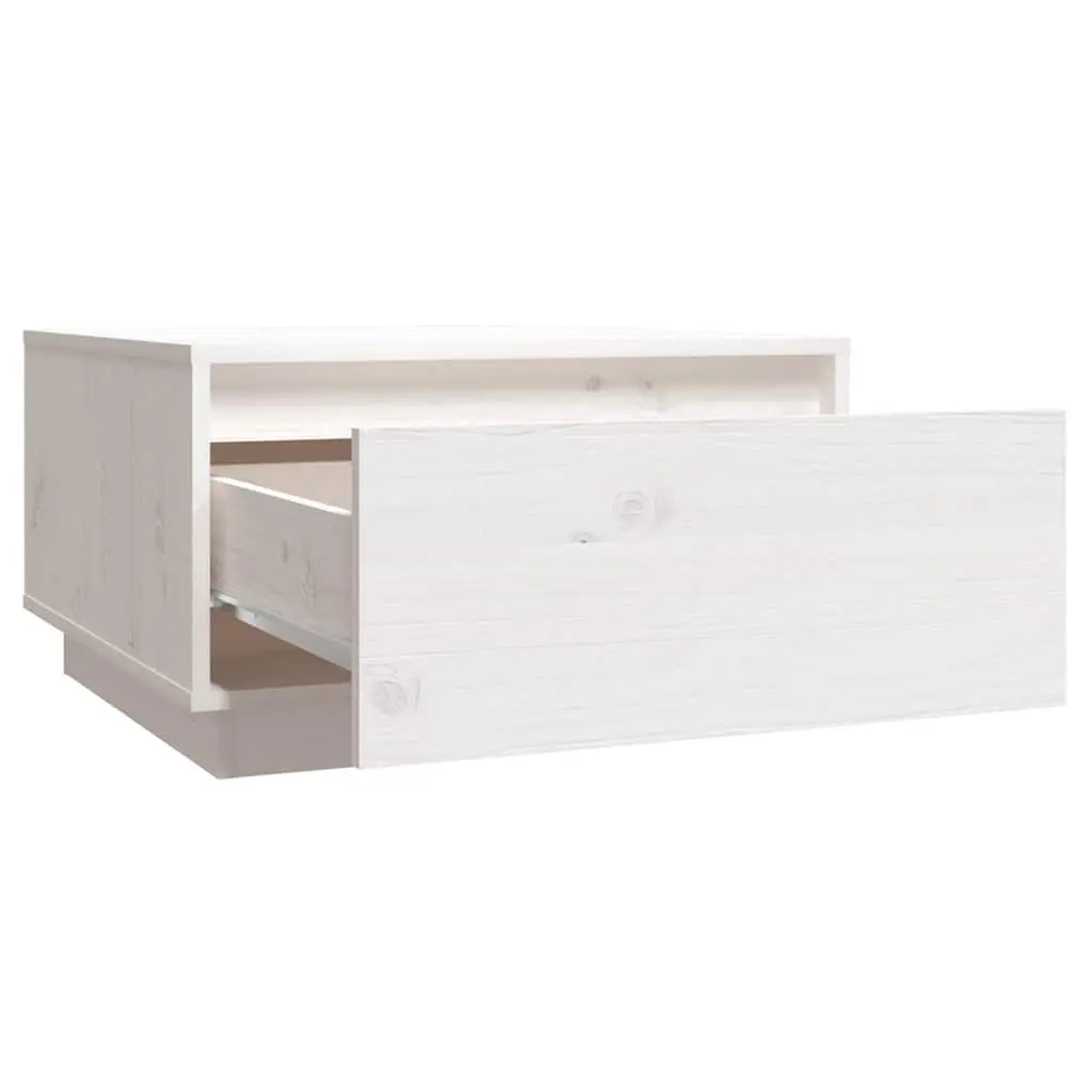 White Wooden Coffee Table with Storage Drawer