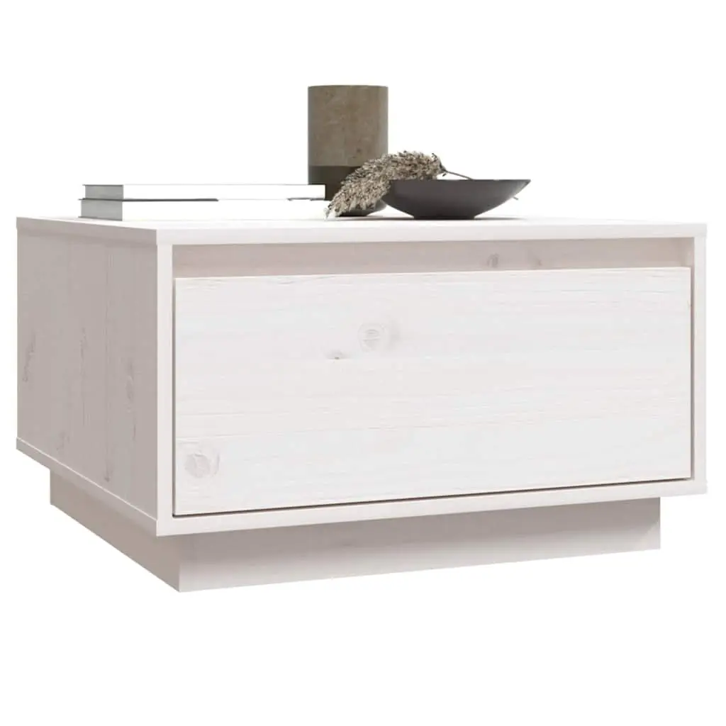 White Wooden Coffee Table with Storage Drawer