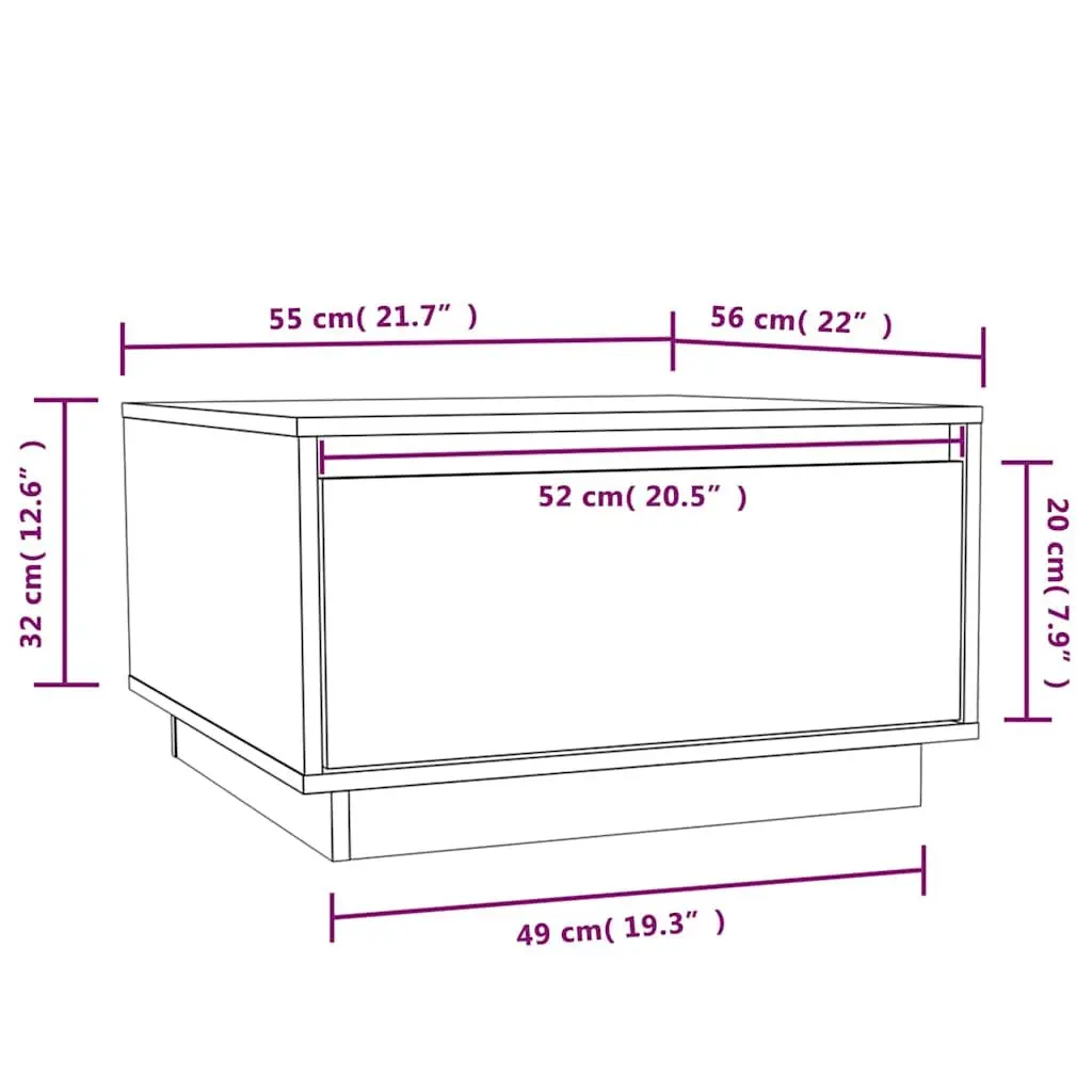 White Wooden Coffee Table with Storage Drawer