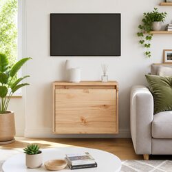 Hanging Wall Cabinet 45x30x35 cm Solid Pine Wood Brown
