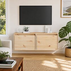 Brown Solid Pine Wood Wall Cabinets 2 pcs 45x30x35 cm