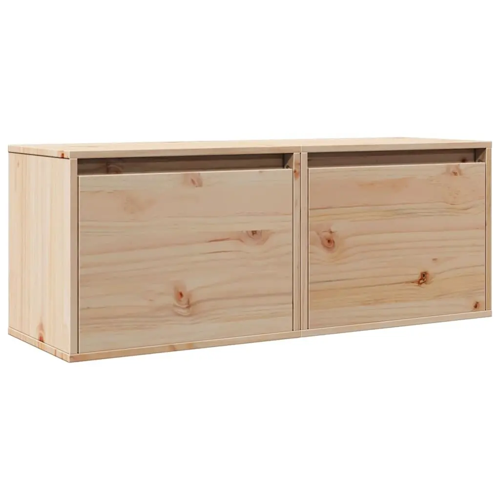 Brown Solid Pine Wood Wall Cabinets 2 pcs 45x30x35 cm