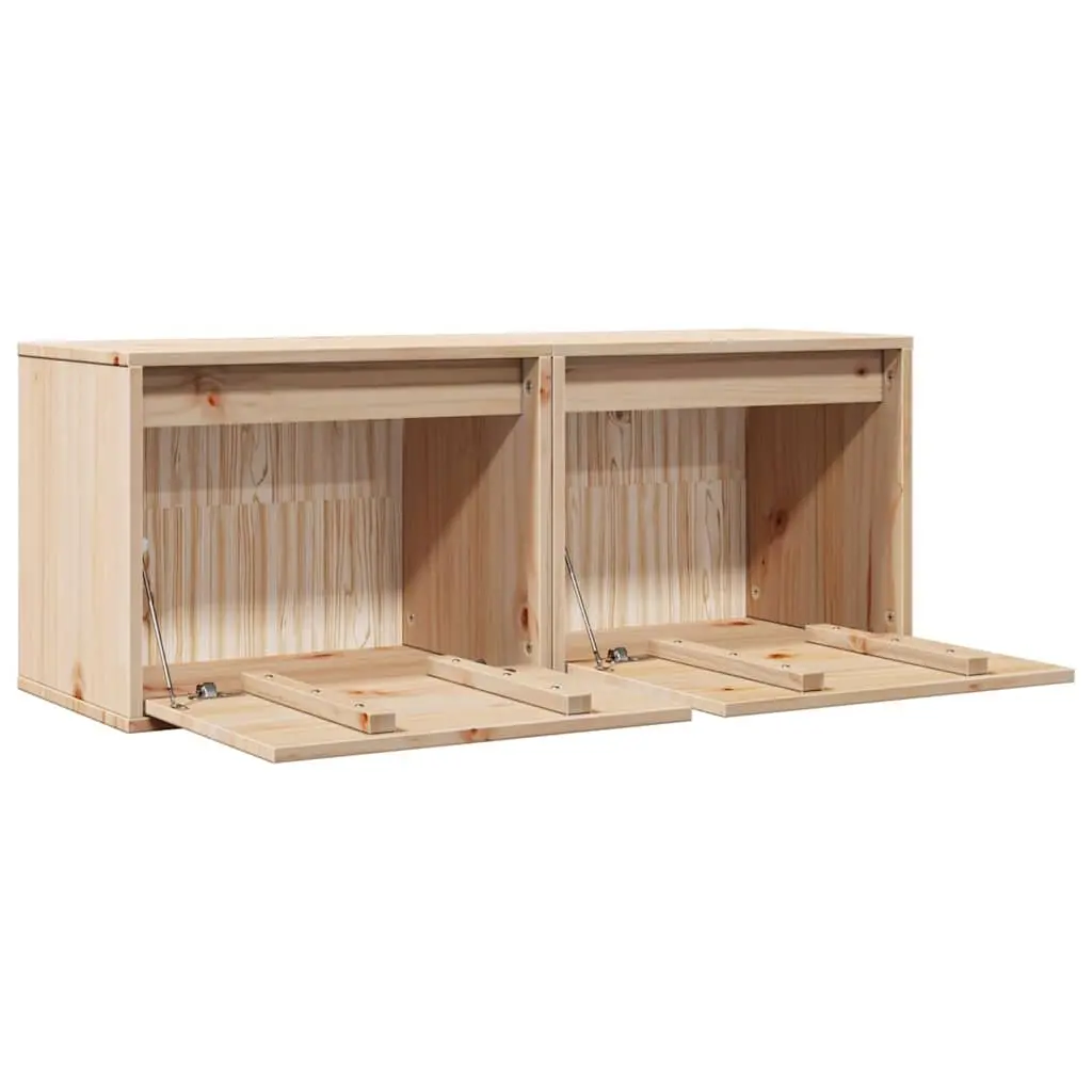 Brown Solid Pine Wood Wall Cabinets 2 pcs 45x30x35 cm